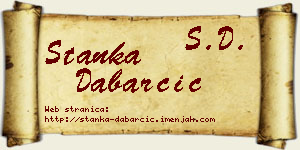 Stanka Dabarčić vizit kartica